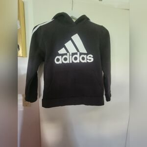 Adidas Kids Black and White Hoodie SIZE M 10/12